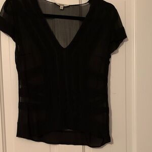 Gianfranco Ferre Black Sheer Blouse